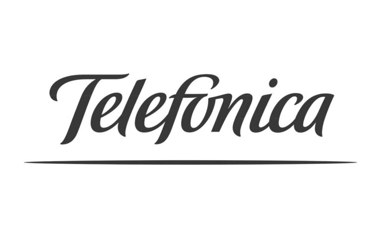 Logo von Telefonica in schwarz und weiß, einem Kunden von jabs consulting Hamburg